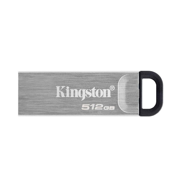 وحدة تخزين KINGSTON DataTraveler KYSON ,USB, سعة 512GB, سرعة قراءة تصل إلى 200MB/s , واجهة توصيل USB Type-A, دعم التشغيل الفوري - أسود/معدني