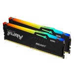 رام كينجستون FURY Beast RGB سعة 64GB (2x32) DDR5 سرعة 6000MHz CL36
