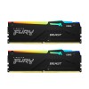 رامات احترافية KINGSTON FURY Beast, سعة 32 جيجابايت, سرعة 6400 ميجاهرتز DDR5, التوقيت CL32, إضاءة RGB, دعم منصات Intel و AMD - أسود