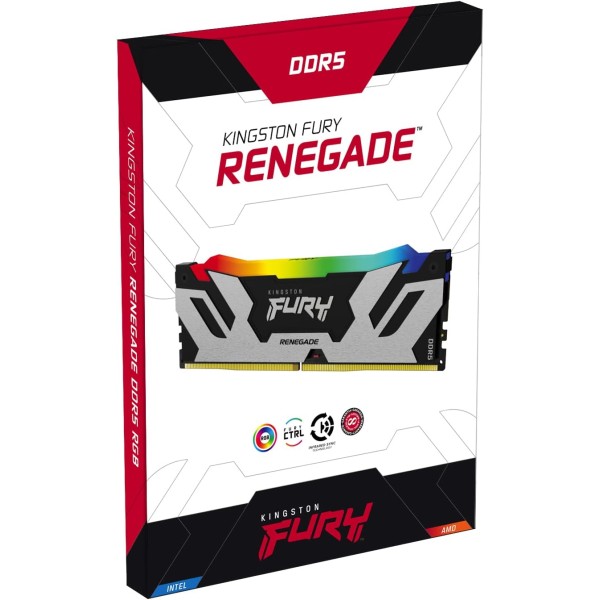 MEMORY DESKTOP KINGSTON FURY Renegade RGB, 96GB (2×48GB) 6000MHz DDR5, CL32, Supports XMP and EXPO - BLACK MEMORY DESKTOP KINGSTON FURY Renegade RGB, 96GB (2×48GB) 6000MHz DDR5, CL32, Supports XMP and EXPO - BLACK