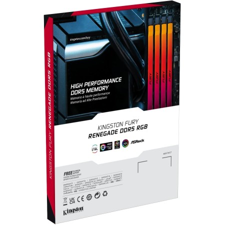 ذاكرة مكتبية Kingston FURY Renegade, سعة 96GB (2×48GB) بسرعة 6000MHz, التوقيت CL32, إضاءة RGB, متوافقة مع Intel XMP 3.0 و AMD EXPO – أسود ذاكرة مكتبية Kingston FURY Renegade, سعة 96GB (2×48GB) بسرعة 6000MHz, التوقيت CL32, إضاءة RGB, متوافقة مع Intel XMP 3.0 و AMD EXPO – أسود