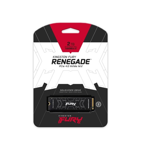 KINGSTON FURY Renegade PCIe 4.0 NVMe SSD, Integrated Heatsink, Read speeds up to 7,300 MB/s, 3D TLC NAND, DRAM Cache
