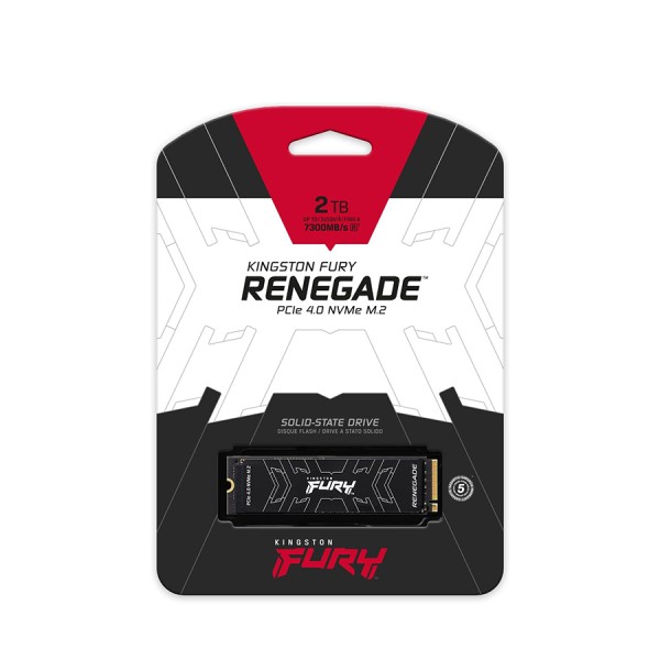وحدة تخزين داخلية Kingston FURY Renegade, سعة 2 تيرا, واجهة M.2 2280 PCIe NVMe Gen4x4, سرعة قراءة تصل إلى 7300MB/s,  ذاكرة NAND من نوع 3D TLC, ذاكرة DRAM