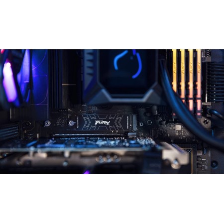 KINGSTON FURY Renegade PCIe 4.0 NVMe SSD, Integrated Heatsink, Read speeds up to 7,300 MB/s, 3D TLC NAND, DRAM Cache