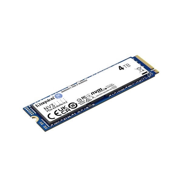 KINGSTON NV3S/4000G 4TB M.2 2280 NVMe SSD, PCIe 4.0 x4, read speed up to 6000MB/s, 3D NAND technology