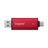 وحدة تخزين خارجية KINGSTON SPSD 1TB Dual, سعة 1 تيرا, سرعة قراءة حتى 1,050MB/s, واجه توصيل مزدوجة USB-A و USB-C, تقنية 3D NAND, دعم التشغيل الفوري  - أسود/أحمر