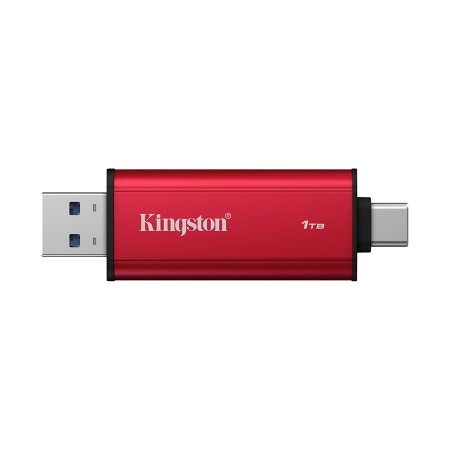 KINGSTON SPSD 1TB Dual Portable SSD, up to 1,050MB/s read, Dual connectors USB-A and USB-C, 3D NAND, Plug-and-play - Black/Red