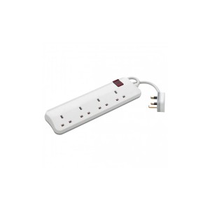 توصيلة كهرباء من Legrand بـ 4 مخارج، طول كابل 5 متر، مزودة بحماية للأطفال ومفتاح تشغيل/إيقاف مضيء - ابيض