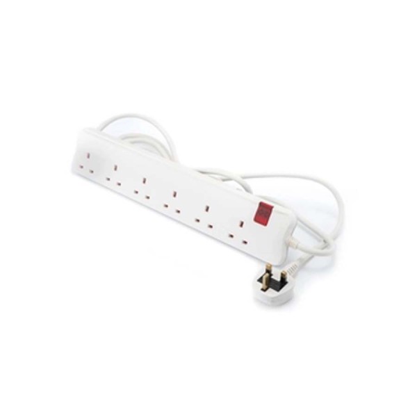 Power Extension LEGRAND 6 power sockets ,3-meter cable length ,Child safety shutters ,lluminated ON/OFF switch - White