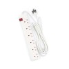 Power Extension LEGRAND 6 power sockets ,3-meter cable length ,Child safety shutters ,lluminated ON/OFF switch - White