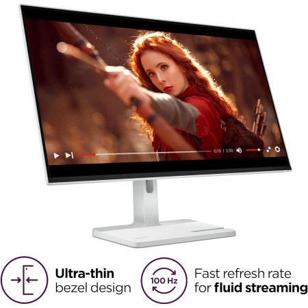 شاشة مكتبية LENOVO L27h-4A, مقاس 27 بوصة بدقة QHD (2560 × 1440 ), لوحة IPS, معدل تحديث 100 هرتز, زمن استجابة 4م/ثا , دعم معيار VESA, دعم منفذ USB-C - رمادي