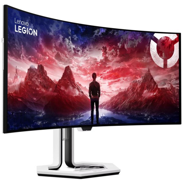 شاشة العاب احترافية Lenovo Legion Pro 34WD-10، لوحة OLED، دقة WQHD عريضة جدًا (3440×1440)، انحناء 800R، معدل تحديث 240Hz، زمن استجابة 0.03 مللي ثانية، مزودة بسماعات مدمجة