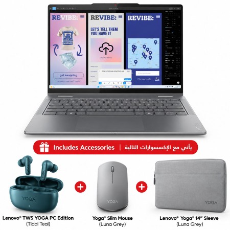 لابتوب لينوفو يوجا 7 2 في 1 بتصميم 360° - شاشة 14 إنش OLED لمس - معالج Core Ultra 7 256V - رام 16GB - تخزين 1TB SSD لابتوب لينوفو يوجا 7 2 في 1 بتصميم 360° - شاشة 14 إنش OLED لمس - معالج Core Ultra 7 256V - رام 16GB - تخزين 1TB SSD
