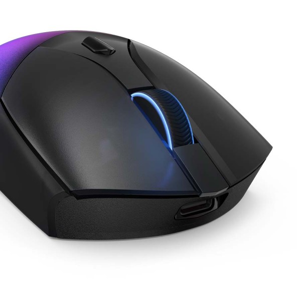 ماوس العاب لاسلكي Lenovo Legion M410 RGB، تصميم بوزن 100 جرام، دقة تصل إلى 16000 DPI، سرعة تتبع 400 IPS، 6 أزرار قابلة للبرمجة، قابل لإعادة الشحن