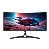 شاشة العاب احترافية Lenovo Legion R34w-30, مقاس 34 بوصة مع لوحة VA,  دقة WQHD (3440 × 1440), معدل تحديث 180Hz , زمن استجابة 0.5ms, دعم AMD FreeSync, سبيكر - أسود