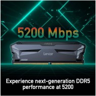 MEMORY DESKTOP LEXAR ARES 32GB (2X16GB) DDR5 5200MHz, CL38, intel XMP 3.0 - SILVER