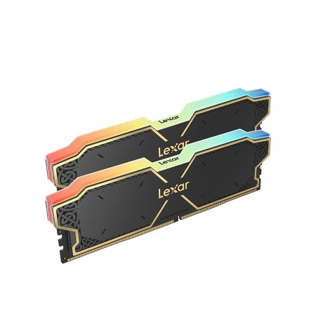 ذاكرة مكتبية LEXAR THOR , سعة 32GB (2X16GB), سرعة 6000 ميجاهرتز DDR5, التوقيت CL38, إضاءة RGB, متوافقة مع XMP و EXPO - أسود