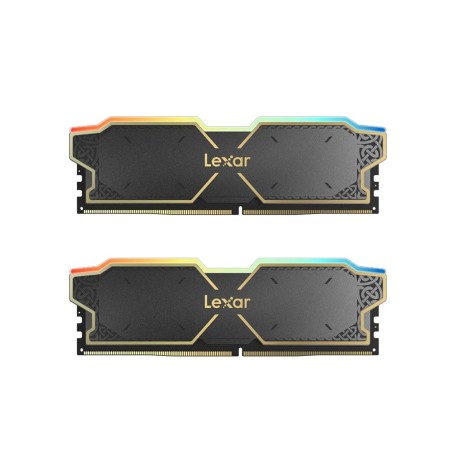 ذاكرة مكتبية LEXAR THOR , سعة 32GB (2X16GB), سرعة 6000 ميجاهرتز DDR5, التوقيت CL38, إضاءة RGB, متوافقة مع XMP و EXPO - أسود