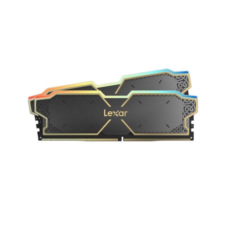 ذاكرة مكتبية LEXAR THOR , سعة 32GB (2X16GB), سرعة 6000 ميجاهرتز DDR5, التوقيت CL38, إضاءة RGB, متوافقة مع XMP و EXPO - أسود