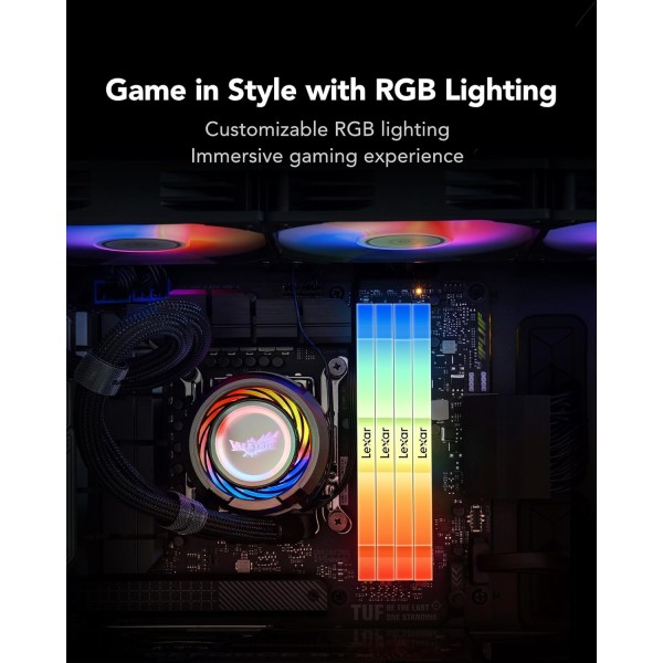 MEMORY LEXAR THOR RGB, 32GB (2×16GB), 6000MHz DDR5, CL38, Supports XMP and EXPO profiles - BLACK MEMORY LEXAR THOR RGB, 32GB (2×16GB), 6000MHz DDR5, CL38, Supports XMP and EXPO profiles - BLACK