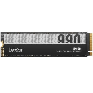 قرص تخزين ليكسار NM990 بمساحة 2 تيرابايت، واجهة PCIe Gen5، سرعة قراءة 14,000MB/s، مع تقنيات SLC Cache وHMB