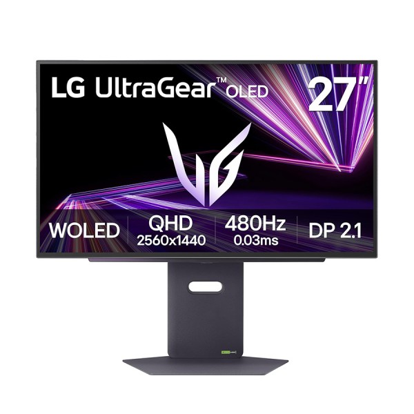 شاشة العاب احترافية LG UltraGear 27GX790A-B, مقاس27 بوصة بدقة QHD (2560×1440), لوحة OLED, معدل تحديث 480Hz (OC), زمن استجابة 0.03Ms (GTG), دعم G-SYNC و FreeSync - أسود