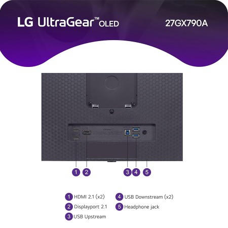 شاشة قيمنق ألعاب إل جي27GX790A-B مقاس 27" - دقة 2K QHD - لوحة OLED - تردد 480Hz - استجابة 0.03ms