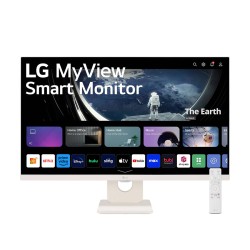 شاشة ذكية LG 27U511SA-W, مقاس 27 بوصة, لوحة IPS, دقة FHD ‏(1920 × 1080), معدل تحديث 100 هرتز, دعم HDR10, نظام تشغيل webOS 23, اتصال Wi-Fi وBluetooth - أبيض