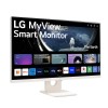 شاشة ذكية LG 27U511SA-W, مقاس 27 بوصة, لوحة IPS, دقة FHD ‏(1920 × 1080), معدل تحديث 100 هرتز, دعم HDR10, نظام تشغيل webOS 23, اتصال Wi-Fi وBluetooth - أبيض