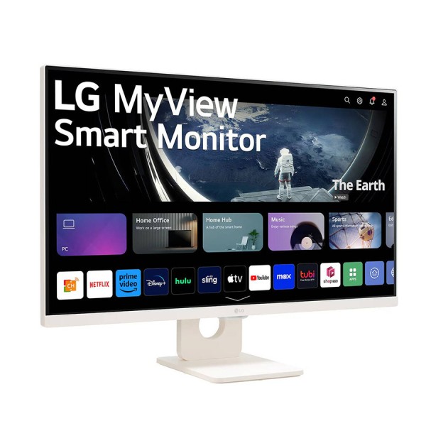 شاشة ذكية LG 27U511SA-W, مقاس 27 بوصة, لوحة IPS, دقة FHD ‏(1920 × 1080), معدل تحديث 100 هرتز, دعم HDR10, نظام تشغيل webOS 23, اتصال Wi-Fi وBluetooth - أبيض