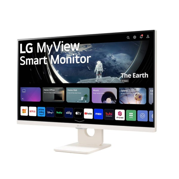 شاشة ذكية LG 27U511SA-W, مقاس 27 بوصة, لوحة IPS, دقة FHD ‏(1920 × 1080), معدل تحديث 100 هرتز, دعم HDR10, نظام تشغيل webOS 23, اتصال Wi-Fi وBluetooth - أبيض