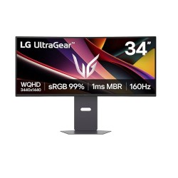 شاشة الألعاب أحترافية LG UltraGear 34G600A-B منحنية، WQHD 3440×1440،  معدل تحديث 160 هرتز، 1 مللي ثانية، VA Panel، دعم AdaptiveSync، مكبرات صوت مدمجة - أسود 