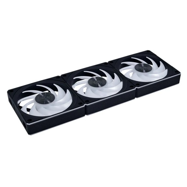 مراوح احترافية LIAN LI UNI FAN CL Wireless, تشمل 3 مراوح 120 مم, منطقتا إضاءة ARGB منفصلتان,  تحكم لاسلكي كامل L-Wireless, تصميم متشابك مغناطيسي Interlocking - أسود