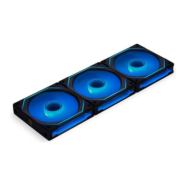 مرواح ليان لي UNI FAN SL INFINITY 120 Reverse Blade, ثلاث مراوح مضيئة مقاس 120 ملم بتصميم شفرة عكسية, متوافقة مع برنامج L-Connect 3 - أسود