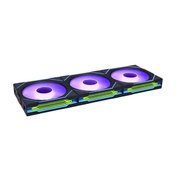 مرواح ليان لي UNI FAN SL INFINITY 120 Reverse Blade, ثلاث مراوح مضيئة مقاس 120 ملم بتصميم شفرة عكسية, متوافقة مع برنامج L-Connect 3 - أسود