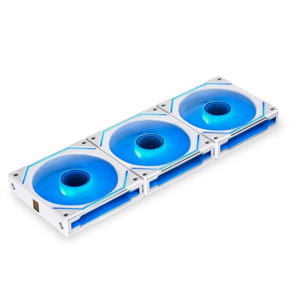 مرواح ليان لي UNI FAN SL INFINITY 120 Reverse Blade, ثلاث مراوح مضيئة مقاس 120 ملم بتصميم شفرة عكسية, متوافقة مع برنامج L-Connect 3 - أبيض