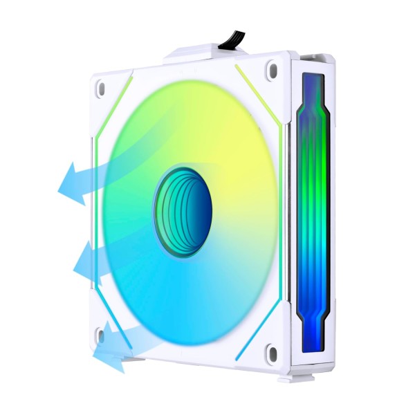 مرواح ليان لي UNI FAN SL INFINITY 120 Reverse Blade, ثلاث مراوح مضيئة مقاس 120 ملم بتصميم شفرة عكسية, متوافقة مع برنامج L-Connect 3 - أبيض