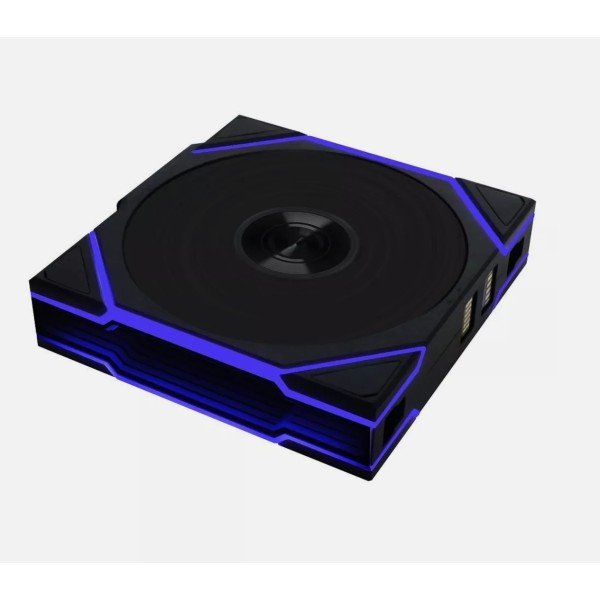 مروحة ليان لي UNI FAN TL Wireless , مروحة واحدة بحجم 120 مم بشفرات عادية, اتصال لاسلكي عبر منظومة L-Wireless, منطقتا إضاءة ARGB - أسود
