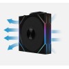 مروحة ليان لي UNI FAN TL Wireless Reverse Blade, مروحة واحدة بحجم 120 مم بشفرات عكسية, اتصال لاسلكي عبر منظومة L-Wireless, منطقتا إضاءة ARGB - أسود