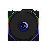 مروحة ليان لي LIAN LI UNI FAN TL WIRELESS LCD 120 REVERSE BLADE, تصميم بشفرات عكسية, شاشة LCD مدمجة, حجم 120 مم, اتصال لاسلكي 2.4Ghz للتحكم بالإضاءة - أسود