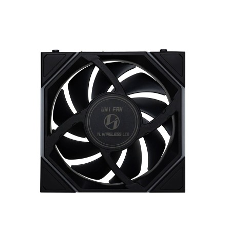 مروحة ليان لي LIAN LI UNI FAN TL WIRELESS LCD 120 REVERSE BLADE, تصميم بشفرات عكسية, شاشة LCD مدمجة, حجم 120 مم, اتصال لاسلكي 2.4Ghz للتحكم بالإضاءة - أسود مروحة ليان لي LIAN LI UNI FAN TL WIRELESS LCD 120 REVERSE BLADE, تصميم بشفرات عكسية, شاشة LCD مدمجة, حجم 120 مم, اتصال لاسلكي 2.4Ghz للتحكم بالإضاءة - أسود