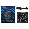 مروحة ليان لي LIAN LI UNI FAN TL WIRELESS LCD 120 REVERSE BLADE, تصميم بشفرات عكسية, شاشة LCD مدمجة, حجم 120 مم, اتصال لاسلكي 2.4Ghz للتحكم بالإضاءة - أسود
