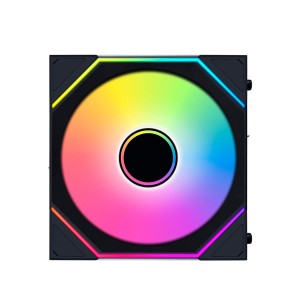 مروحة ليان لي LIAN LI UNI FAN  SL-INF Wireless 120 ARGB, اخراج هواء,  امكانية ربط عدة مراوح بسهولة (Daisy-chain), حجم 120 مم, اتصال لاسلكي 2.4Ghz للتحكم بالإضاءة - أسود