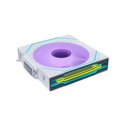 مروحة ليان لي LIAN LI UNI FAN  SL-INF Wireless 120 ARGB, اخراج هواء,  امكانية ربط عدة مراوح بسهولة (Daisy-chain), حجم 120 مم, اتصال لاسلكي 2.4Ghz للتحكم بالإضاءة - أبيض