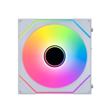 مروحة ليان لي LIAN LI UNI FAN  SL-INF Wireless 120 ARGB, اخراج هواء,  امكانية ربط عدة مراوح بسهولة (Daisy-chain), حجم 120 مم, اتصال لاسلكي 2.4Ghz للتحكم بالإضاءة - أبيض