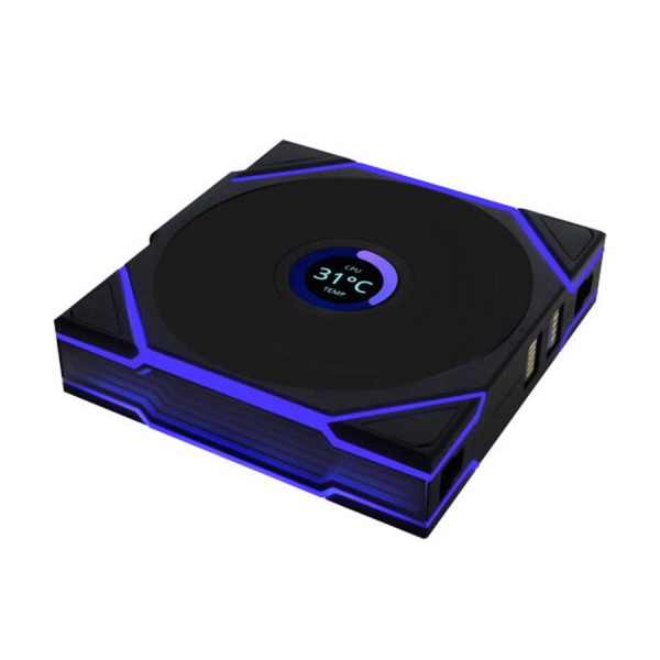 مراوح ليان لي Lian Li UNI FAN TL Wireless LCD , مروحة 120 مم بإضاءة ARGB, تصميم شفرات معكوس, شاشة LCD مدمجة مقاس 1.6 بوصة,  تحكم لاسلكي لتقليل الكابلات - أسود