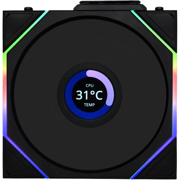 مراوح LIAN LI UNI FAN TL Wireless LCD 120 RGB [3×120مم] – أسود