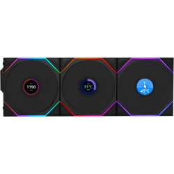 مراوح LIAN LI UNI FAN TL Wireless LCD 120 RGB [3×120مم] – أسود