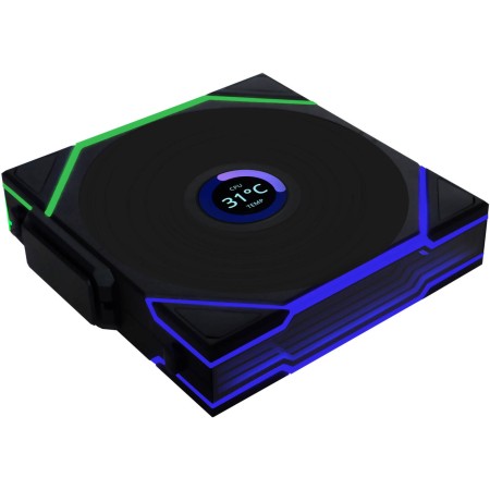 مراوح احترافية ليان لي LIAN LI UNI FAN TL Wireless LCD, تأتي ب 3 مراوح ARGB مقاس 120 مم, تقنية اتصال لاسلكية,  متوافقة مع برنامج L-Connect, شاشة LCD قابلة للتخصيص - أسود