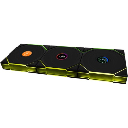 مراوح احترافية ليان لي LIAN LI UNI FAN TL Wireless LCD, تأتي ب 3 مراوح ARGB مقاس 120 مم, تقنية اتصال لاسلكية,  متوافقة مع برنامج L-Connect, شاشة LCD قابلة للتخصيص - أسود